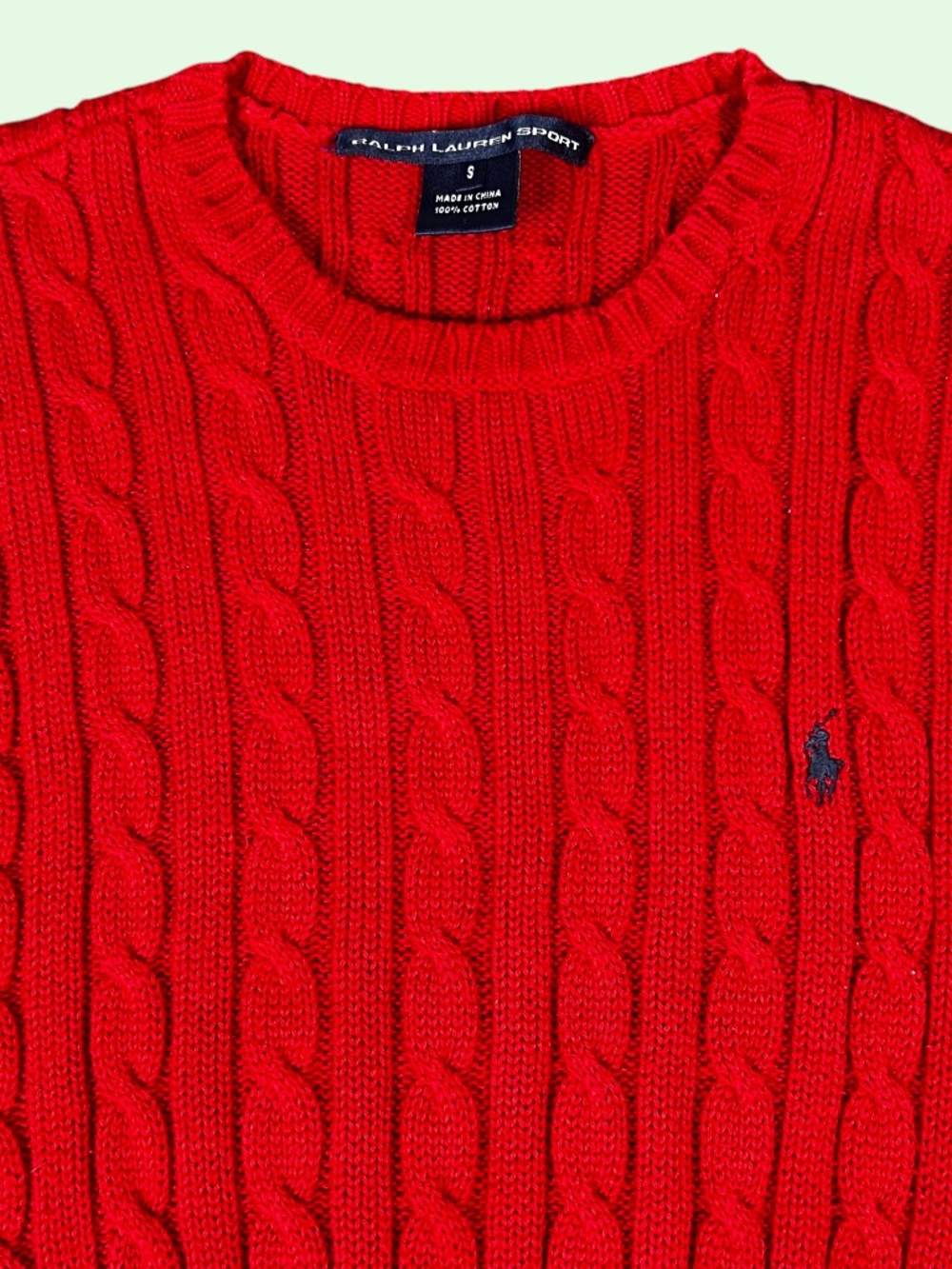 Vintage Ralph Lauren Sport Cable Knit Pullover Sweater Women's Small Fisherman
